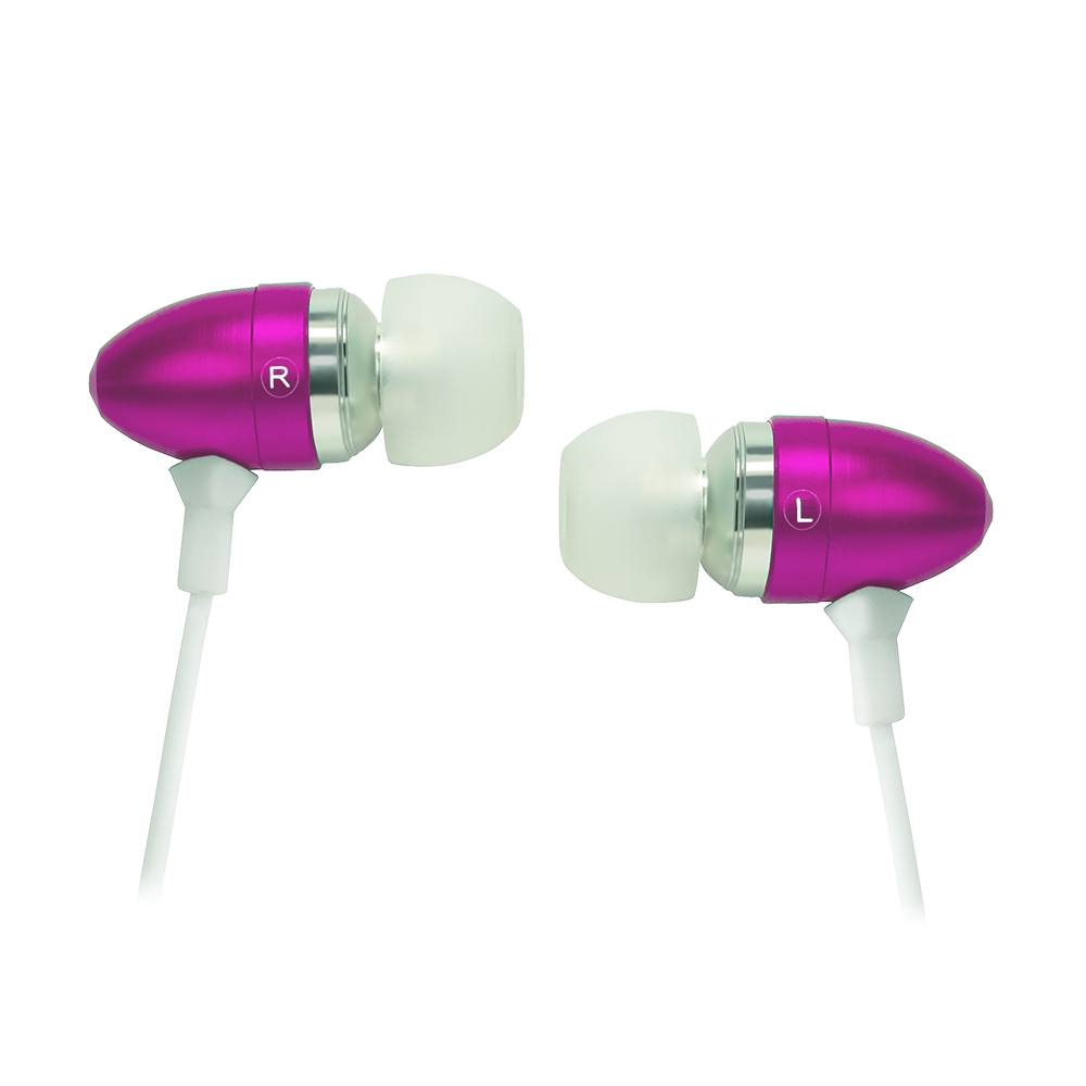 Casti audio cu microfon Akyta AC-E13 roz, in ear