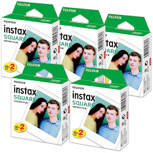 Fujifilm Instax Square – Pachet 100 Filme Foto (5×20) – Film Original pentru Poze Instant