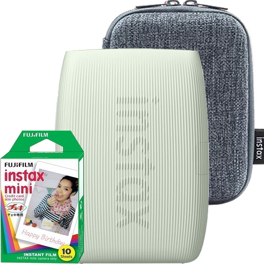 Fujifilm Instax imprimanta portabila miniLink 3, verde cu film 1x10 si husa