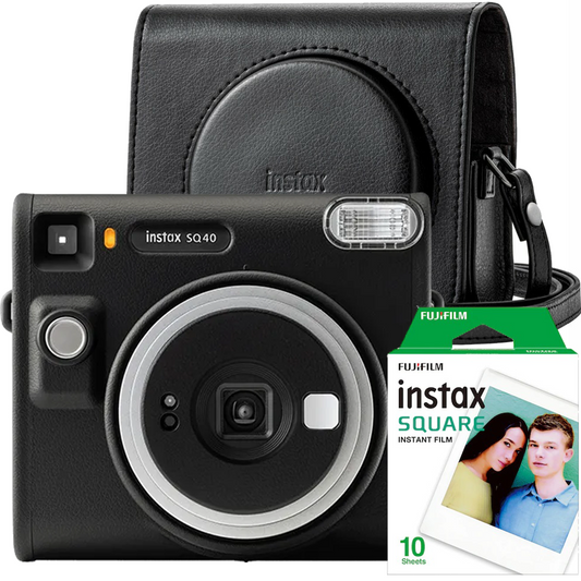 Set camera foto FUJIFILM Instax Square SQ40 cu film 1x10 si husa