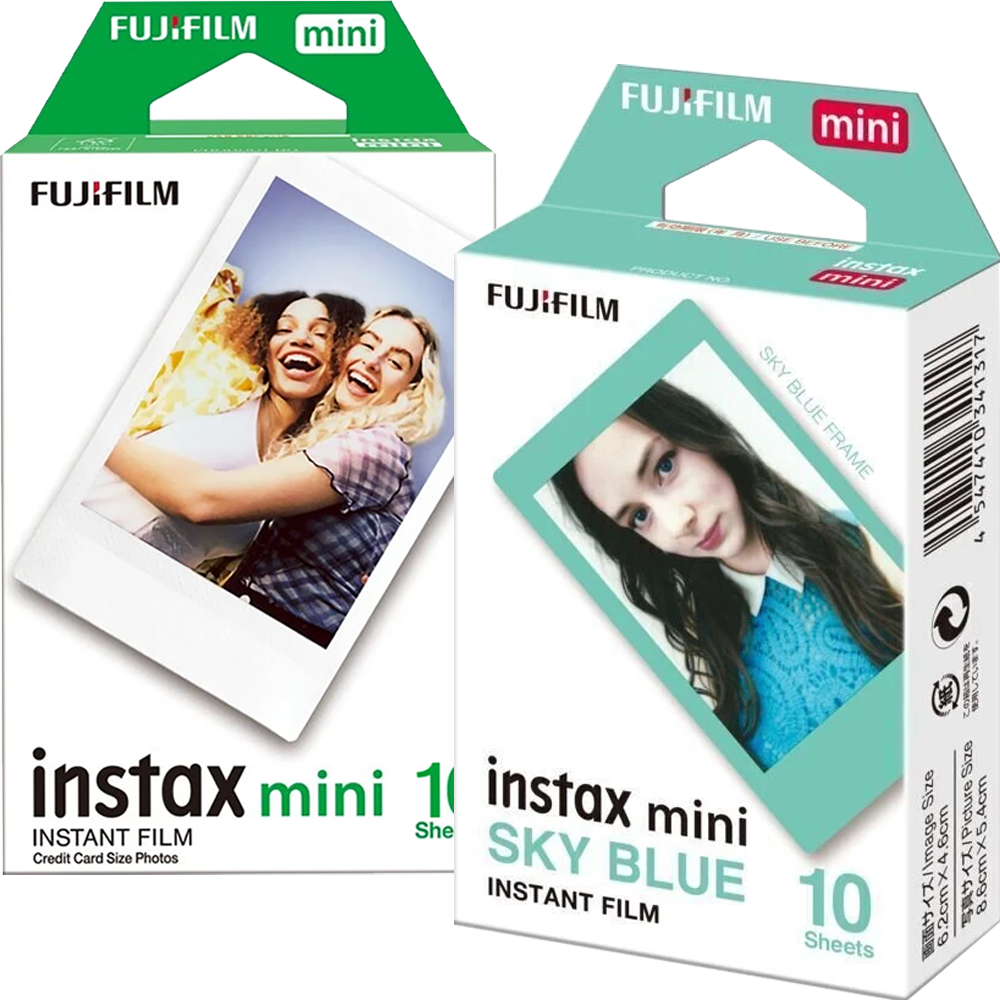 Set Film mini Fujifilm Instax alb 1x10 cu film mini Sky Blue 1x10