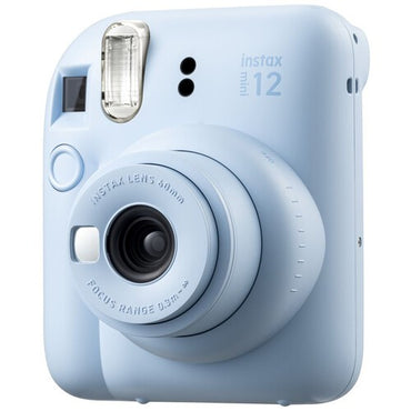 Camera foto instant Fujifilm Instax mini 12, Pastel Blue cu 10 filme si husa