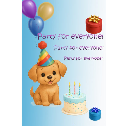 Felicitare Party for everyone bleu