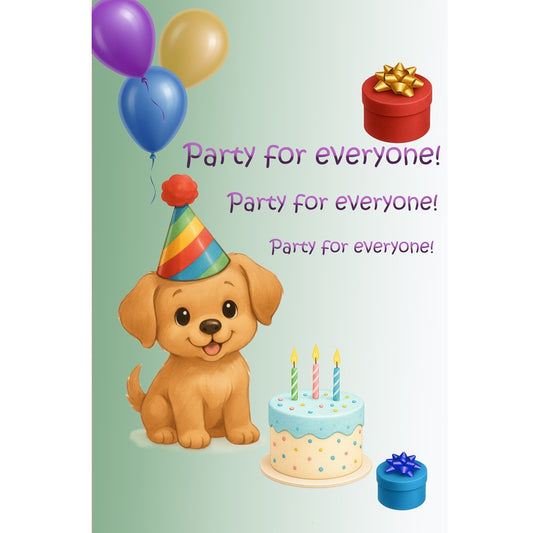 Felicitare Party for everyone verde