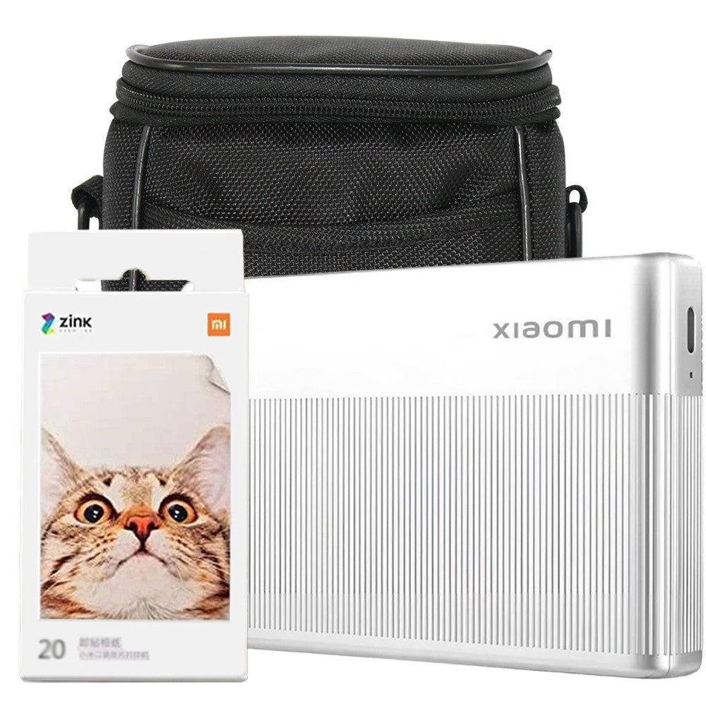 Imprimanta portabila Xiaomi Instant Printer Photo 1S cu hartie 2x10 si husa protectie