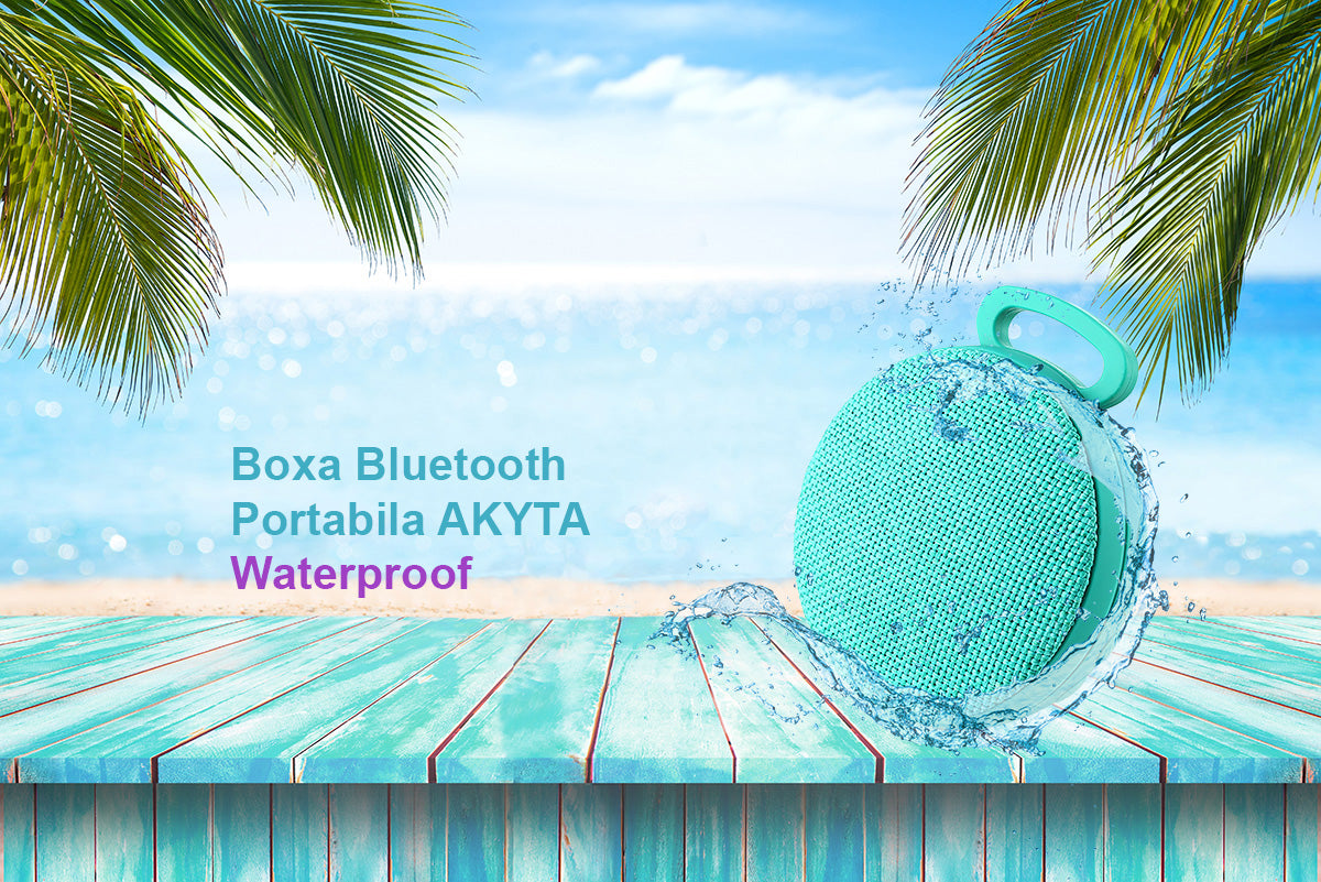 Boxa bluetooth Akyta AB-185, 3W, bleu, waterproof
