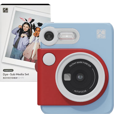 Pachet Cadou de Craciun Hanin M6 bleu- Aparat instant, 30 fotografii, Rame, Cutie