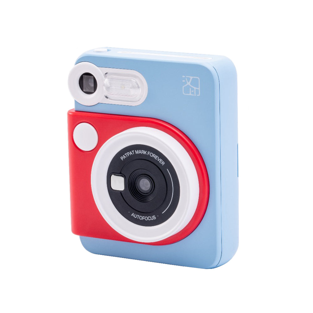 Set Aparat Foto Instant Hanin M6 Birthday Albastru – 10 Fotografii Incluse, Bluetooth, Senzor Premium