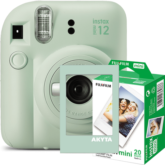 Camera foto instant Fujifilm Instax mini 12, Lilac Purple cu rama magnetica si 20 filme