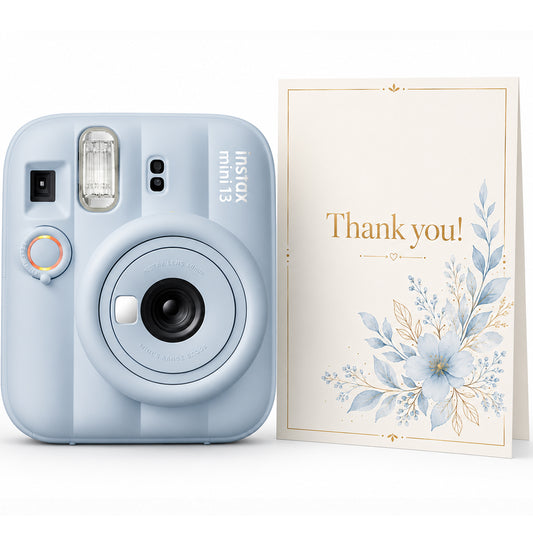 Aparat foto instant Fujifilm instax mini 13 Frost Blue, bleu + felicitare