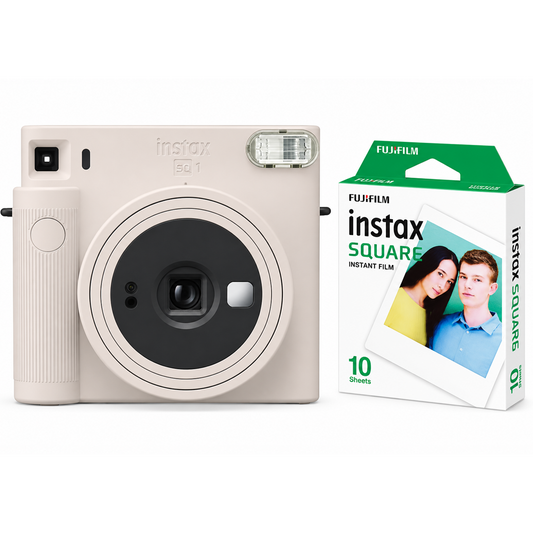 Set Aparat foto instant Fujifilm SQ1 Clay White + Film Square 1x10