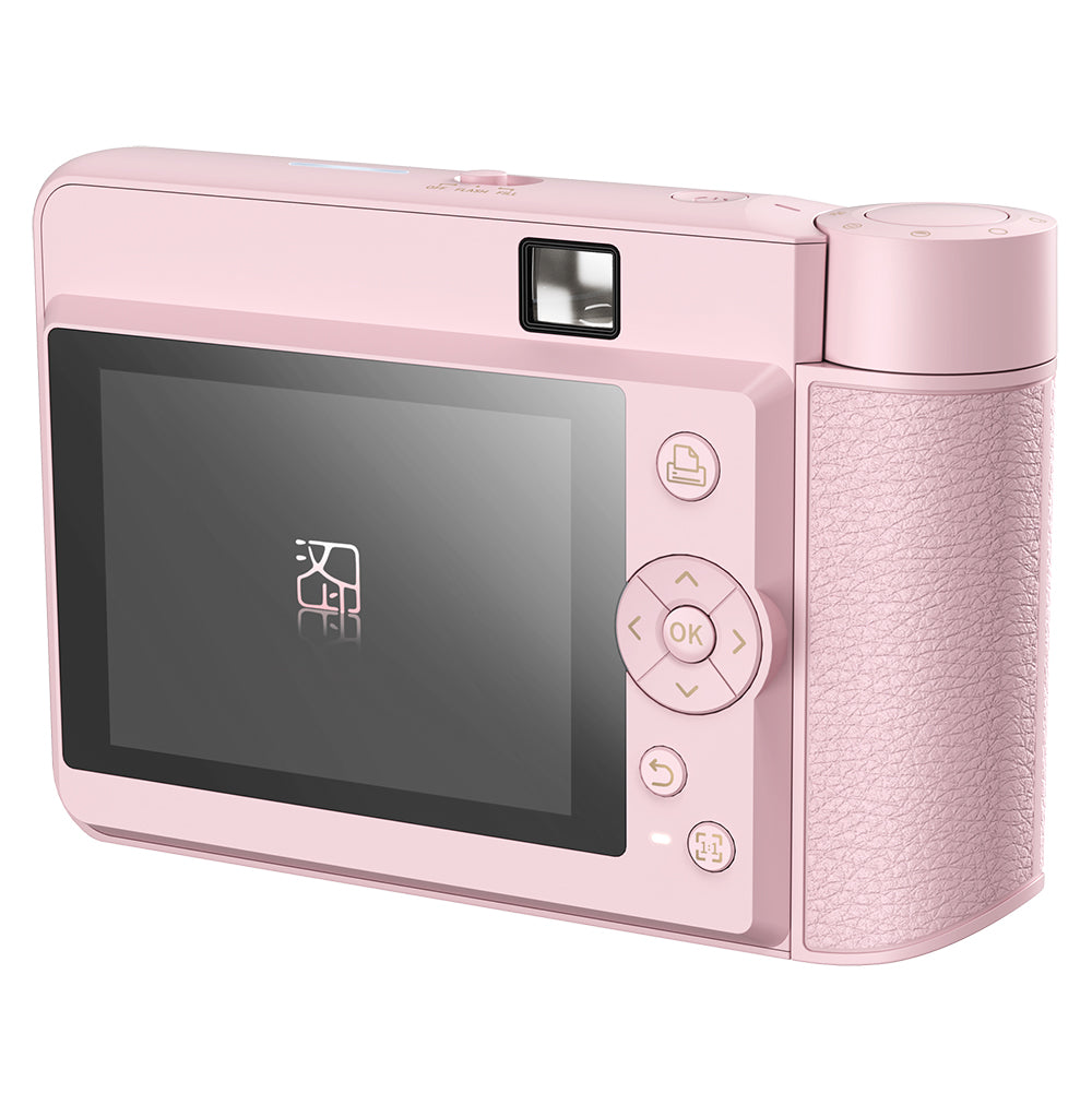 Set Aparat Foto Instant si imprimanta Hanin Z1 – Forever – 5 Fotografii Incluse, Roz, Bluetooth