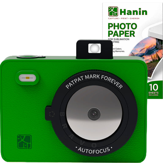 Set Aparat Foto Instant Hanin Z5 – Celebrate– 10 Fotografii Incluse, Avocado Green, Bluetooth