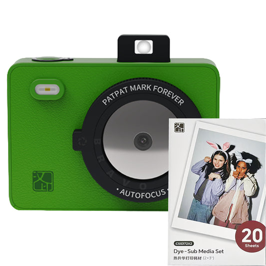 Set Aparat Foto Instant Hanin Z5 – Party Pack – 30 Fotografii Incluse, Verde, Bluetooth
