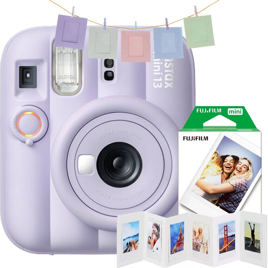 Set cadou Fujifilm instax mini 13 Dreamy Purple, mov + film 10 poze + 10 rame pe sfoară + ramă acordeon