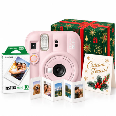 Pachet Cadou de Crăciun Instax Mini 13 Roz – Cameră, Film, Cutie
