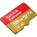 Card de memorie SanDisk Micro SD Extreme, 128GB, UHS-I U3, Class 10 + Adaptor SD