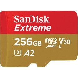 Card de memorie SanDisk Micro SD Extreme, 256GB, R190MB/s, W130MB/s, UHS-I U3, Class 10 + Adaptor SD