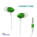 Casti audio cu microfon Akyta AC-E13 verde, in ear