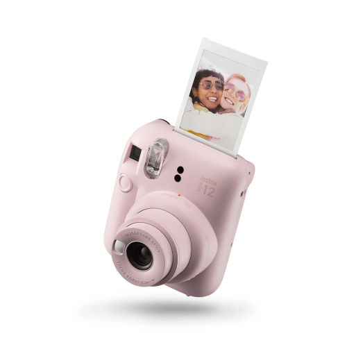 Camera foto instant Fujifilm Instax mini 12, Blossom Pink cu 10 filme si husa