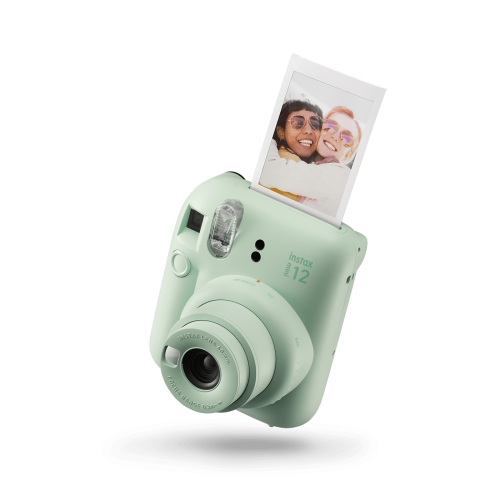 Camera foto instant Fujifilm Instax mini 12, Mint Green cu 10 filme si husa