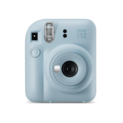 Camera foto instant Fujifilm Instax mini 12, Pastel Blue cu 10 filme si husa