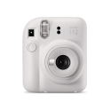 Camera foto instant Fujifilm Instax mini 12, Clay White cu 10 filme si husa