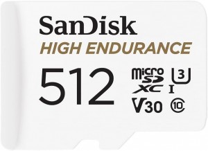 Card de memorie Sandisk microSDXC High Endurance, 512 GB, V30, U3