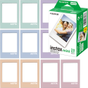 Film Fujifilm Instax mini 2x10 buc 54x86mm cu 10 rame magnetice, diverse culori