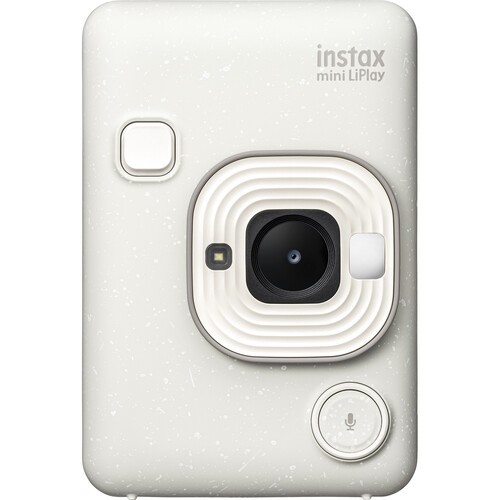 Aparat foto instant hibrid Fujifilm Instax mini LiPlay Misty White cu hartie 1x10 si rama magnetica Akyta