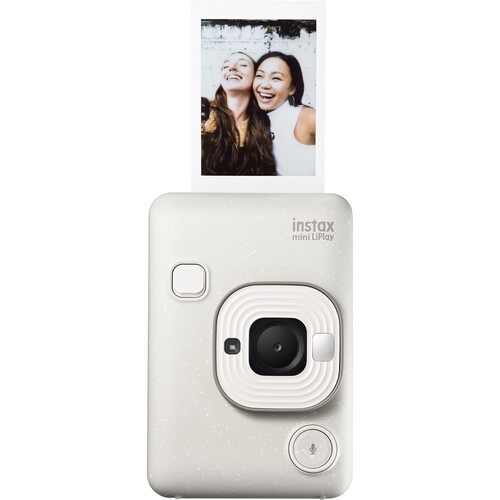 Aparat foto instant hibrid Fujifilm Instax mini LiPlay Misty White cu hartie 1x10 si rama magnetica Akyta