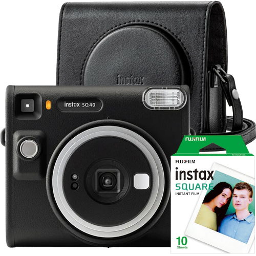 Camera foto FUJIFILM Instax Square SQ40 cu film 1x10 si husa