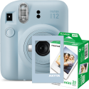 Camera foto instant Fujifilm Instax mini 12, Pastel Blue cu rama magnetica Akyta si 20 filme