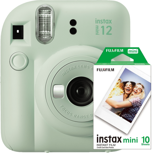 Aparat foto instant Fujifilm Instax mini 12 Mint Green cu film mini 1x10