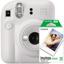 Aparat foto instant Fujifilm Instax mini 12 Clay White cu film mini 1x10