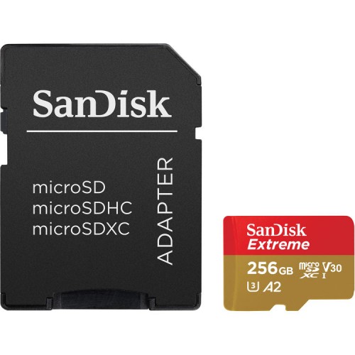 [Resigilat] Card de memorie SanDisk Micro SD Extreme, 256GB, R190MB/s, W130MB/s, UHS-I U3, Class 10 + Adaptor SD