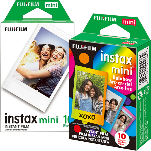 Set Film mini Fujifilm Instax alb 1x10 cu film mini Rainbow 1x10