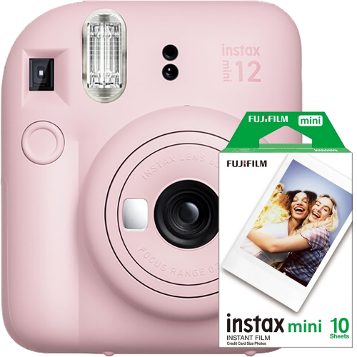 Aparat foto instant Fujifilm Instax mini 12 Blossom Pink cu film mini 1x10