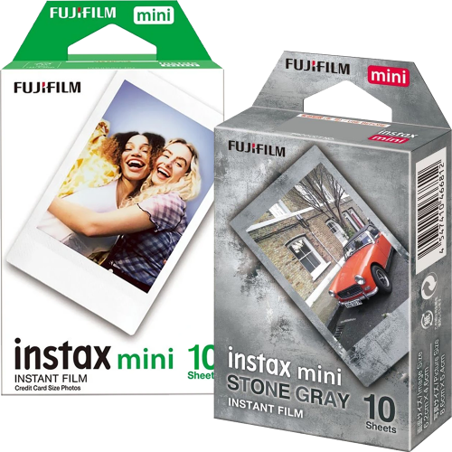 Set Film mini Fujifilm Instax alb 1x10 cu film mini Stone Grey 1x10