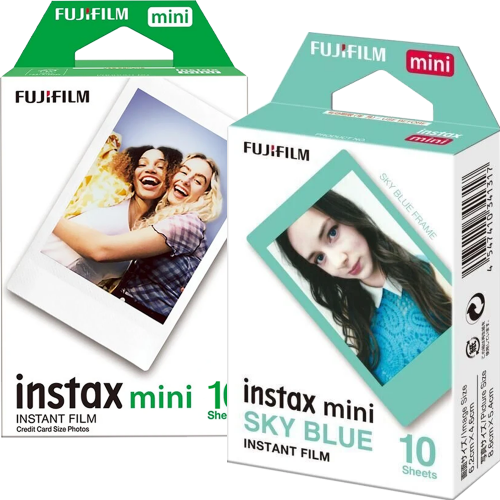 Set Film mini Fujifilm Instax alb 1x10 cu film mini Sky Blue 1x10