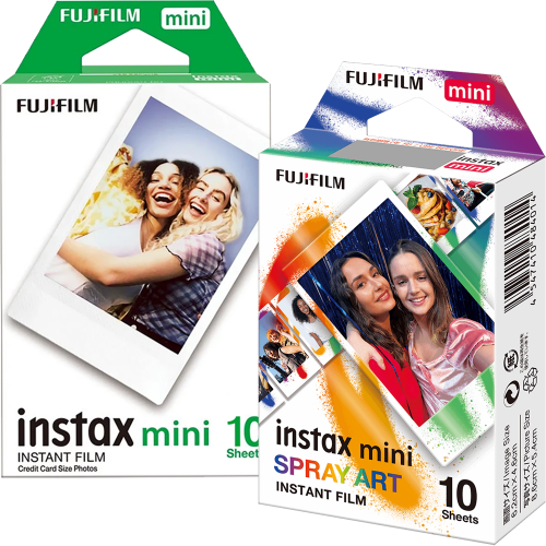 Set Film mini Fujifilm Instax alb 1x10 cu film mini Spray Art 1x10