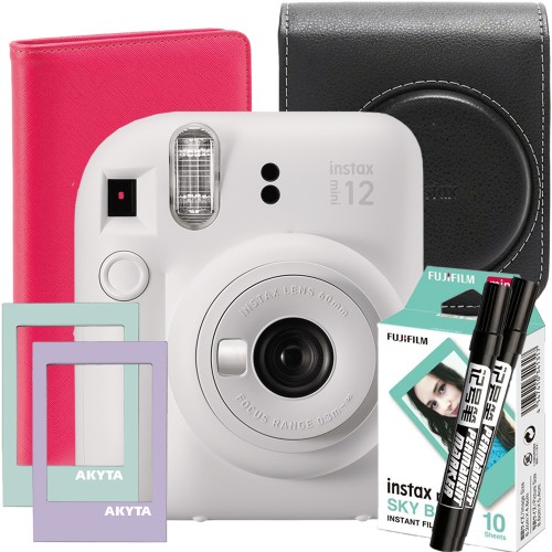 Set aparat foto Fujifilm Instax mini 12 Ziua Copilului + film1x10, album 120 poze, husa, 2 carioci, 2 rame magnetice