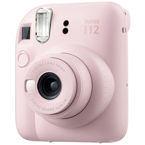 Set Cadou Zi de Nastere – aparat foto instant Fujifilm Instax Mini 12 Roz cu Film, Husa si Felicitare