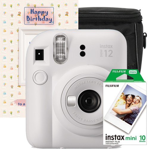 copy of Set Cadou Zi de Nastere – aparat foto instant Fujifilm Instax Mini 12 Alb cu Film, Husa si Felicitare