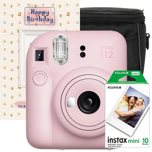 copy of Set Cadou Zi de Nastere – aparat foto instant Fujifilm Instax Mini 12 Alb cu Film, Husa si Felicitare