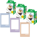 Fujifilm Instax Pachet 60 filme mini, 3pachete 2x10 buc, 54x86mm cu 3 rame magnetice