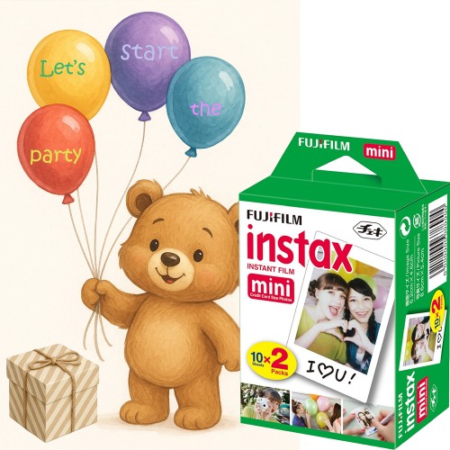 Set Film Fujifilm Instax Mini 2x10 + Felicitare Party – Pachet Instant Creativ