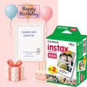 Set Film Fujifilm Instax Mini 2x10 + Felicitare Cadou Aniversar, roz – Pachet Instant Creativ
