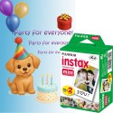 Set Film Fujifilm Instax Mini 2x10 + Felicitare Party bleu – Pachet Instant Creativ