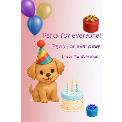 Felicitare Party for everyone roz